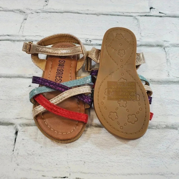 Multicolored Strap Sandal. Toddler Girls Summer Shoes. - Picture 5 of 5